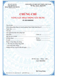 chứng chỉ năng lực tổ chức thiết kế thẩm tra thiết kế