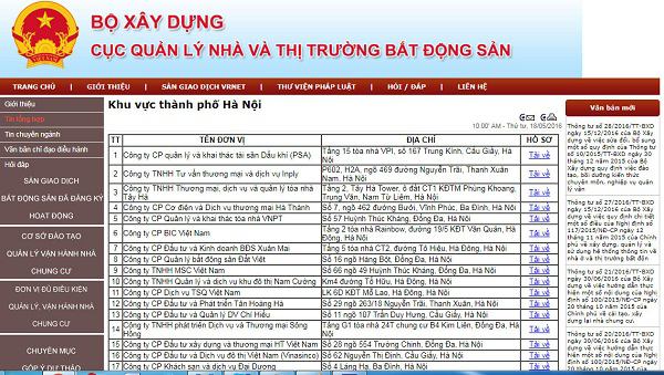 dịch vụ đăng ký thông tin đủ điều kiện quản lý tòa nhà chung cư