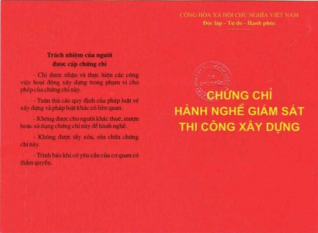 Chứng chỉ hành nghề tư vấn giám sát