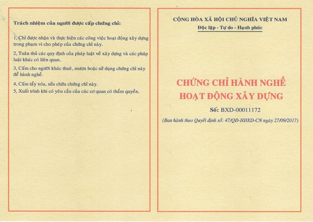 Hồ sơ xin cấp chứng chỉ hành nghề xây dựng bao gồm các giấy tờ, thủ tục quy định Hồ sơ xin cấp chứng chỉ hành nghề xây dựng bao gồm các giấy tờ, thủ tục quy định
