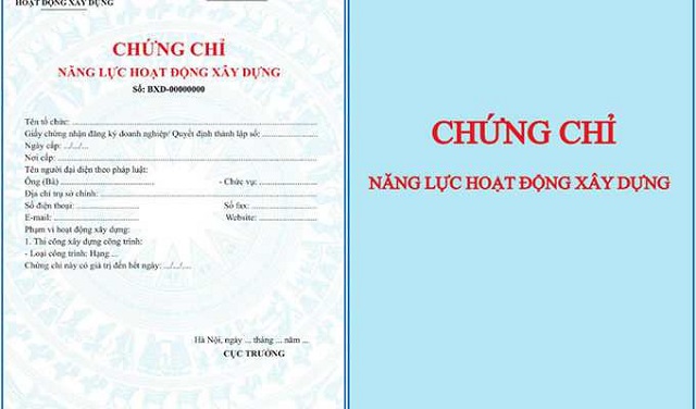 Mẫu chứng chỉ xây dựng Mẫu chứng chỉ xây dựng