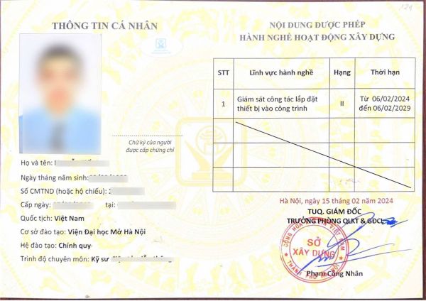 Tư Vấn Cấp Chứng Chỉ Hành Nghề Giám Sát Lắp Đặt Thiết Bị Công Trình 1 chung chi hanh nghe giam sat lap dat thiet bi cong trinh