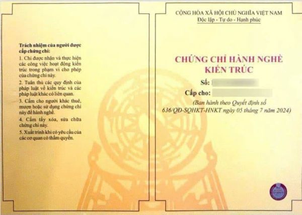Điều Kiện Cấp Chứng Chỉ Hành Nghề Kiến Trúc Sư Hạng 1, 2, 3 Mới Nhất 2 chung chi hanh nghe kien truc su