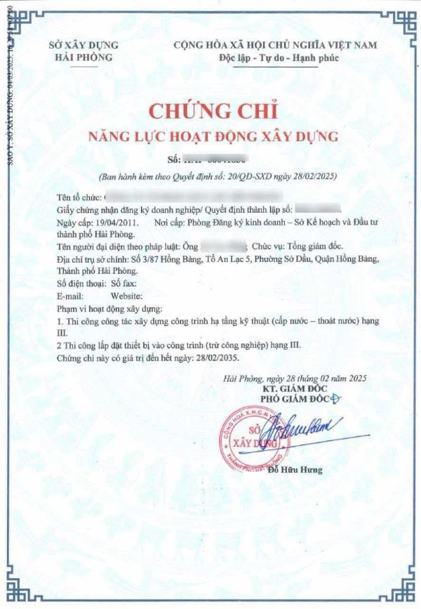 chung chi nang luc hoat dong xay dung tai hai phong